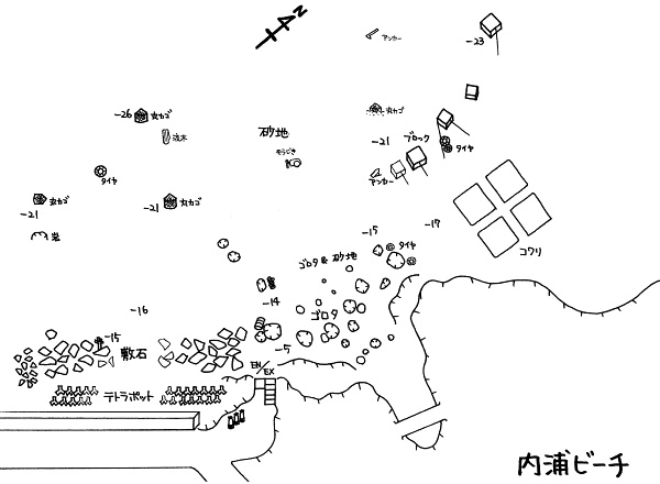 内浦ビーチ ポイントマップ